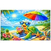BlissYard Summer Beach Party Banner Cute Sea Turtle Beach Backdrop