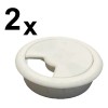 Tapon Pasacables Blanco Guía Pasa Cable Para Escritorio 2 Pz