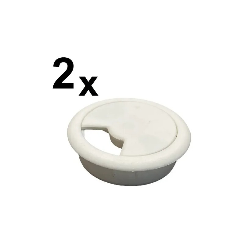 Tapon Pasacables Blanco Guía Pasa Cable Para Escritorio 2 Pz