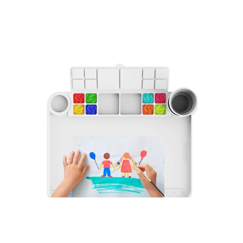 Svartur Silicone Painting Mat with Cup and Palette Removable, 17"X13"
