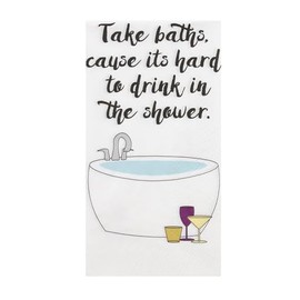 IHR Ideal Home Range Dinner Napkins Disposable 3-Ply Paper Hand Towels, 8.5" x 4.5", Take Baths, 16-Count