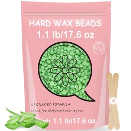 Hard Wax Beads, 1.1lb Wax Beans For Coarse Hair Removal Sensitive Skin, For Face Eyebrow Leg Bikini Brazilian Waxing, Perfect For Full Body & All Hair Types At Home (Aloe)
