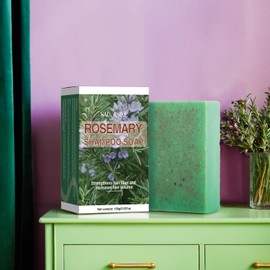 Rosemary Shampoo Soap Bar, Natural Hair Care for Luster and Density, 100g