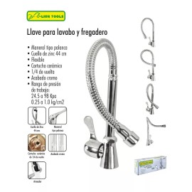 Lion Tools Llave Para Fregadero Lavabo Individual Cuello Flexible Lion