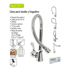 Lion Tools Llave Para Fregadero Lavabo Individual Cuello Flexible Lion