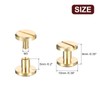 sourcing map 10Pack Brass Chicago Screws, 4x5x10mm Flower Texture Flat