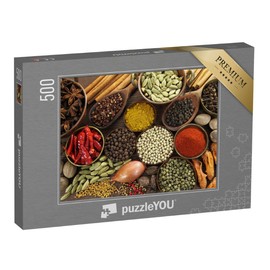 puzzleYOU: Jigsaw Puzzle 500 Piece "Spices and Herbs for Cooking" - Kitchen Food and Drink Puzzle Collection