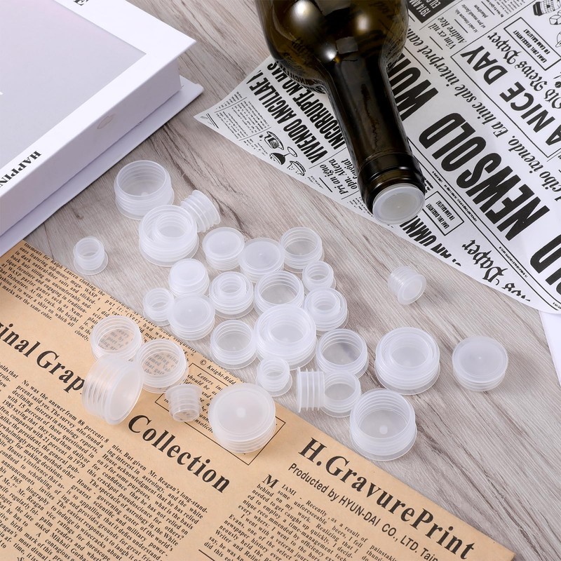 Pack of 60 Salt and Pepper Shaker Stoppers, Reusable Round