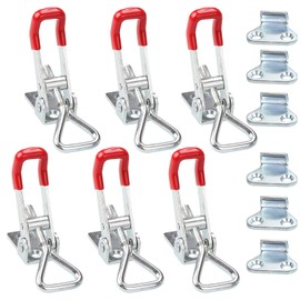Wolfride Toggle Clamp, Side Push Type, Patchin Lock, Fixing, Door Guard, Latch, Box Latch, Clamp, Connecting Hardware, Easy Installation, Set of 6