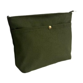 Augbunny 16OZ 100% Cotton Canvas Multi-purpose Lined Zipper Closure Makeup Cosmetic Bag Travel Toiletory Organizing Pouch Large