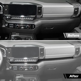 RT-TCZ for Silverado Dashboard Panel Trim Compatible with Chevy Silverado 2022 2023 Carbon Fiber Interior Accessories 2pcs