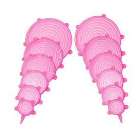 Reusable Premium Silicone Stretch and Seal Lids - Set of 6 Different Sizes, Flexible Round Silicone Bowl Covers for Food Storage - Eco-Friendly, BPA-Free, Leak-Proof Design to Keep Food Fresh Longer