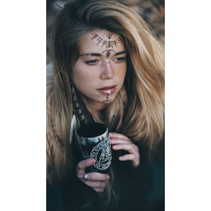 Hornerey Viking Horn Cup Set, Drinking Horn Set, Buffalo Horn,