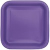 Unique 46979 Square Paper Plates-23 cm-Neon Purple-Pack of 14