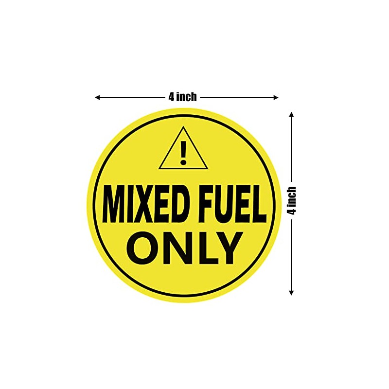 Mixed Fuel Only Vinyl Decal Sticker Label, 4 inches Waterproof