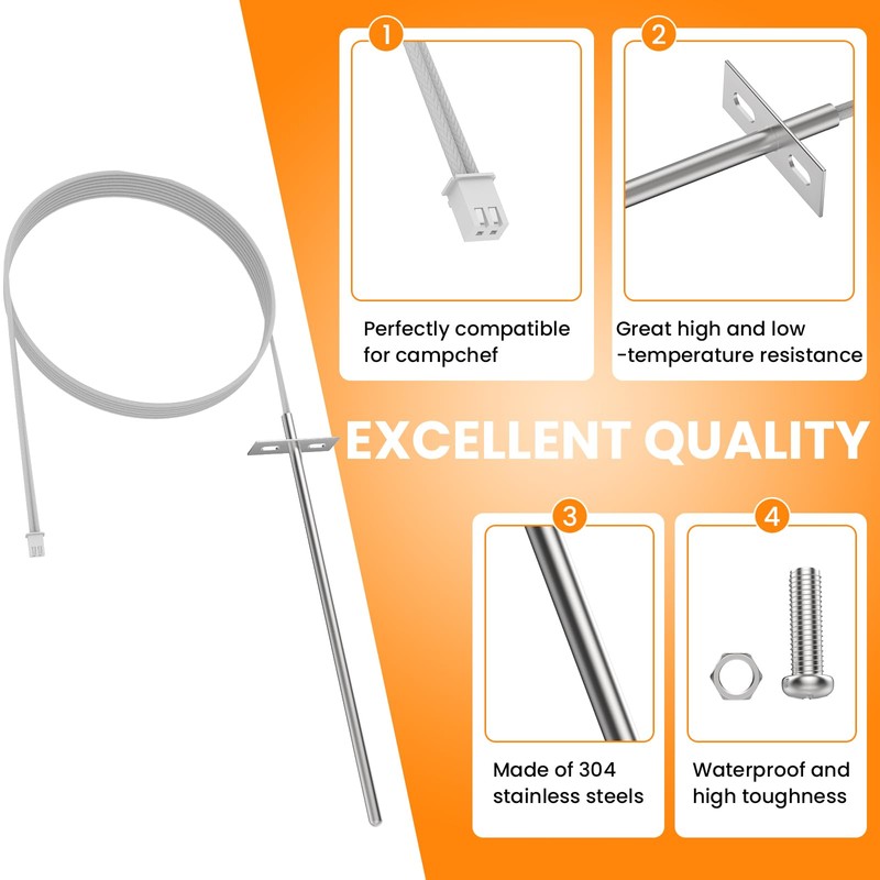 MARRTEUM 2 Pcs RTD Temperature Probe Sensor, Internal RTD Temperature