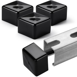 SIHAI 40-Packss 1-5/8" Unistrut End Caps, Black Safety Soft Rubber End Cover Caps for Strut Channel in Electrical, HVAC, Trolley Track, DIY (Black, Soft)
