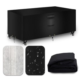 CNCZMH Heavy Duty Patio Furniture Covers Waterproof, 600D Outdoor Furniture Cover Waterproof for Sectional Sofa Couch, Outdoor Dining Table and Chair Set Covers 62''L x 42''W x 28''H, Black