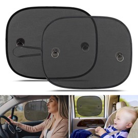LEWONPO Car Window Shades for Baby, Car Sun Shade, Universal Sun Visor for Car window, Car Sunshades Cover Blocking Harmful UV Rays, Great for Protecting Baby, Kids, Pets, 2 Pack (44 x 36 cm)