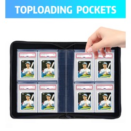 ANIXITECH Graded Card Binder for PSA Cards,4 Pocket Slab Binder,Holds 40 PSA Slab Binder,Durable Storage for Trading Cards,Sports Cards,and Collectibles Graded Slab (White)