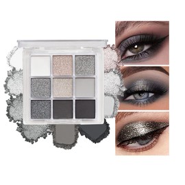 9 Colours Eyeshadow Palette, Eye Shadow Palette with Matte & Shimmer Blendable Shades Make-Up Palettes Set for Day &Night Eye Make-Up, Long-Lasting Waterproof Eye Shadow Pallets for Women Girls(Black)