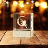 LONGWIN 3D Crystal Fairy Figurines Gifts Led Night Light, Glass