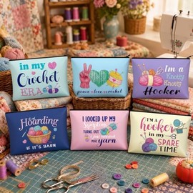 Cosmetic Bag Organizer Travel, Compact Lightweight Accessory for Travel and Daily Use - Reginary 12 Crochet Makeup Gifts