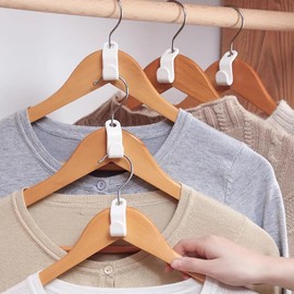 BOUMVID Clothes Hanger Connector Hooks, 10 Pcs Coat Hangers Hooks Hanger Super Space Saving for Closet, White