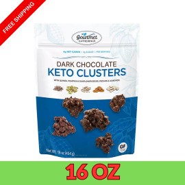 Gourmet Gatherings keto dark chocolate clusters low sugar nut snack gluten free treat