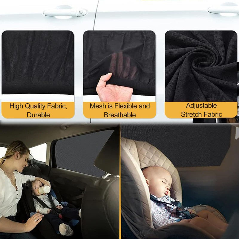 2 Stück Auto Sonnenschutz Baby, Auto Sonnenschutz Seitenscheibe, mit UV