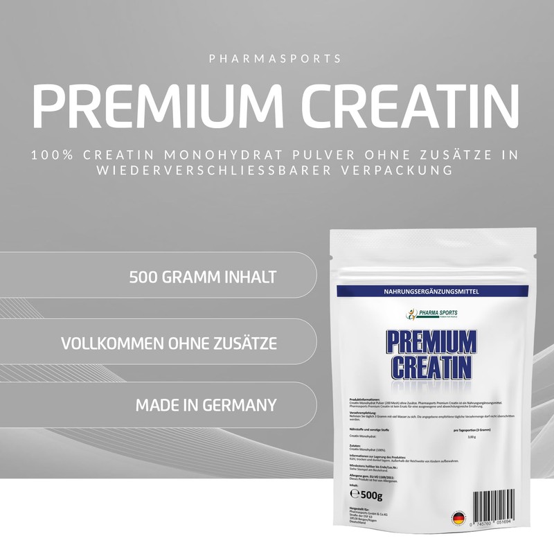 Pharmasports Premium Ultrapure Creatine Monohydrate - 500 g - 166