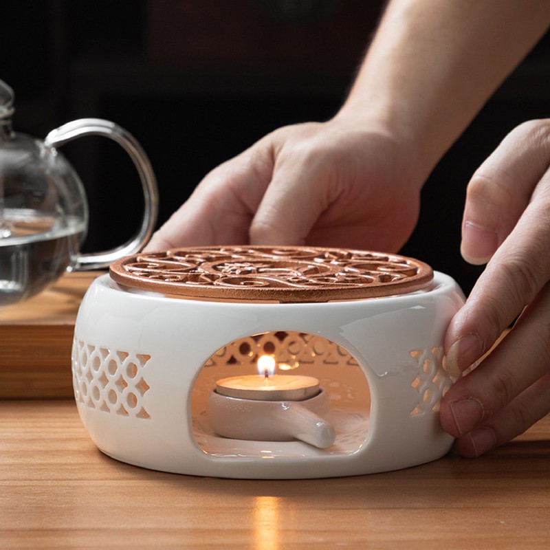 Ceramic Teapot Warmer Hollowed Pad Concave Bottom Practical Multifunction Teapot