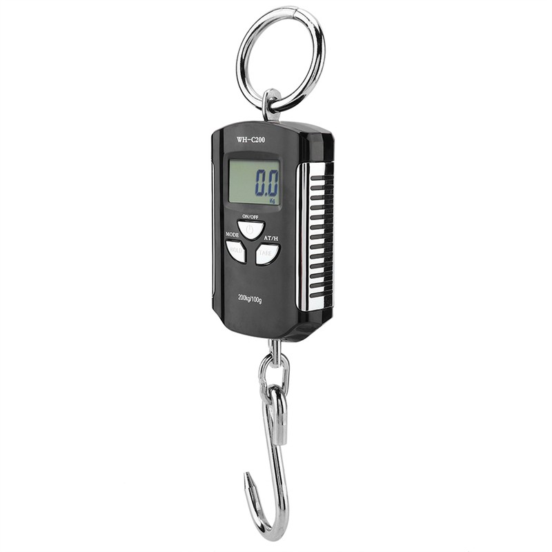 Portable Electronic Hanging Scale Digital LCD Backlit Display Kg/lb/JIN 200KG