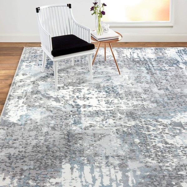 Home Dynamix Skyler Maurice Contemporary Abstract Area Rug, Grey/Blue, 5'2"x7'2"