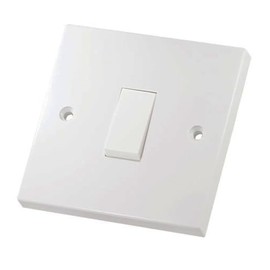 1 GANG 1 WAY LIGHT SWITCH WHITE PLASTIC LG201