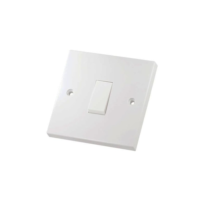 1 GANG 1 WAY LIGHT SWITCH WHITE PLASTIC LG201
