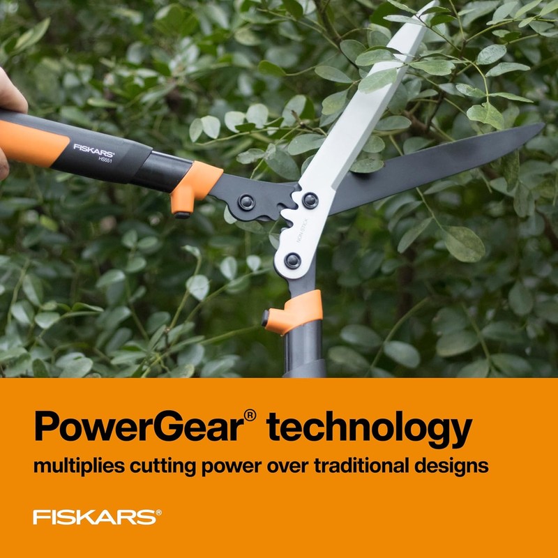 Fiskars 23" Hedge Shears, Hedge Clippers with PowerGear2 Technology that