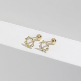 Meissa Tiny Screw Back Earrings for Women 925 Sterling Silver Circle Ball Back Earrings Dainty Studs for Multiple Piercings Girls Gifts, Gold