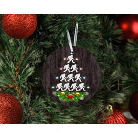Twisted R Design Bigfoot Christmas Tree Round Ceramic Christmas Ornament