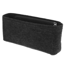 FRCOLOR Felt Makeup Organizer Bag Zipper Large Capacity Cosmetic Storage for Women Versatile Felt Purse Insert for Jewelry and Toiletries Dark Gray