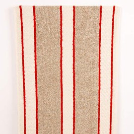 Aga Range Poppered Towel Red and Cream Stripes