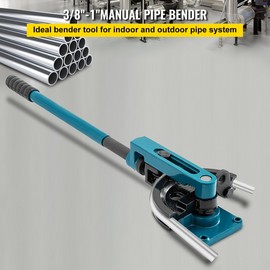VEVOR Heavy Duty Manual Pipe Tube Bender, 3/8" to 1" Capacity, 7 Dies Included, Steel  - 90-180 degree