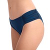 Joyaria Bragas de bikini retro fruncidas para mujer, Azul marino/flor