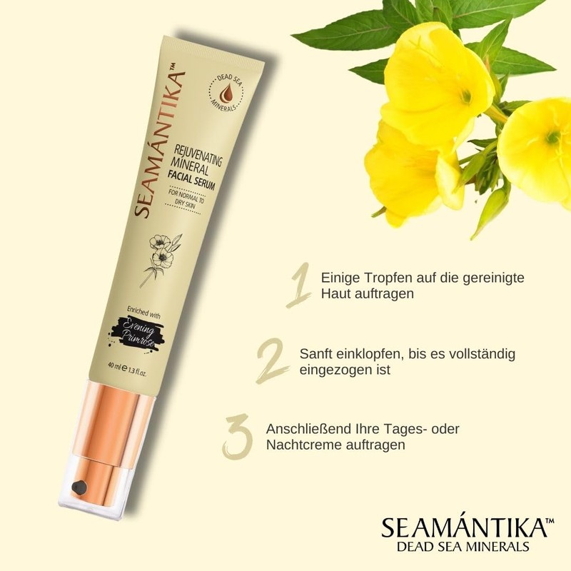 SEAMANTIKA - Mineral-Gesichtsserum mit Nachtkerzenöl - Intensive Feuchtigkeit und Elastizität