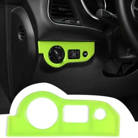 RT-TCZ for Charger Headlight Switch Trim Cover, Green Interior Accessories for Dodge Challenger 2015 Up Charger 2010 Up