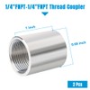 Quickun 304 Stainless Steel Pipe Coupling Fitting, 1/4" x 1/4"