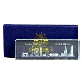 Laser Art Crystal - London Skyline (Short), Detailing all Popular Iconic Landmarks of London