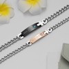 seensea Couples Matching Set 2 Pieces Link Bracelet Titanium Stainless