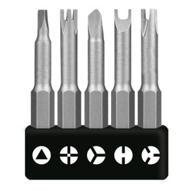 IUSOT Triangle Screwdriver Set, 5-Piece Special Screwdriver Bit Set 50 mm, U-shaped, Y-type, Inner Cross, Triangle Bit Tool, Chrome Vanadium Alloy Steel, Specially Shaped for DIY