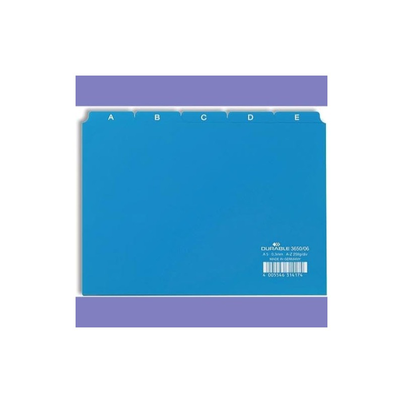 Durable A5 Index Card Set | Includes Printed A-Z Tabs